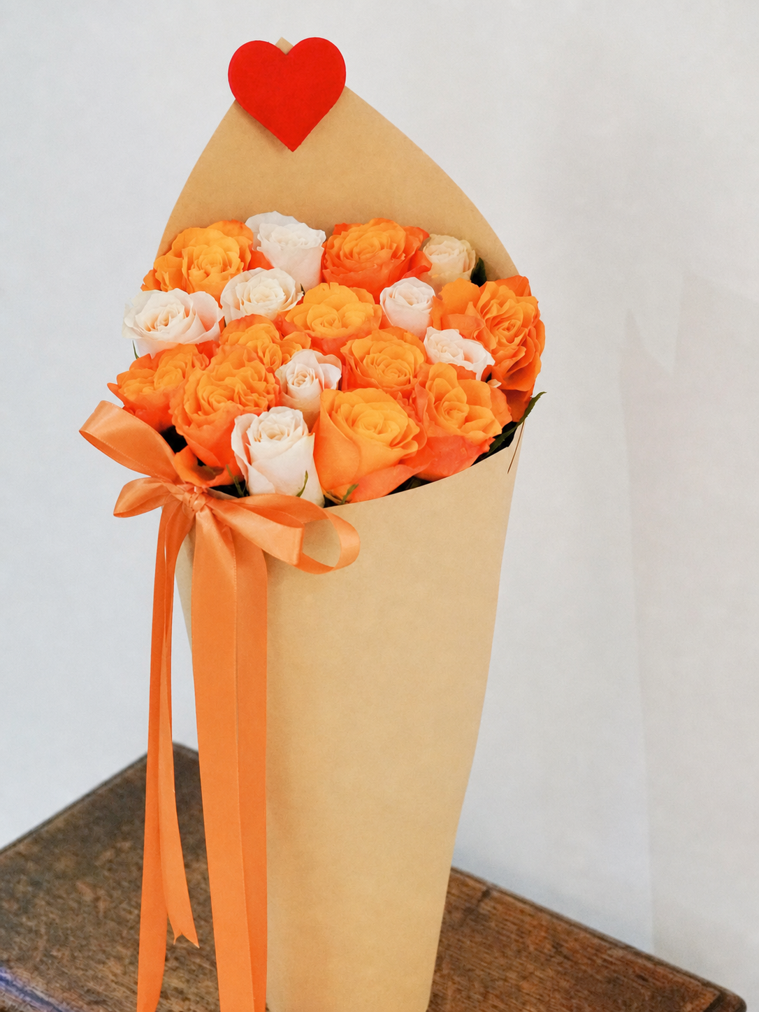 £69 Orange & Ivory Rose Standing Arrangement.png