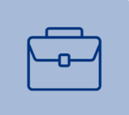 Outline of a briefcase or bag on a blue background