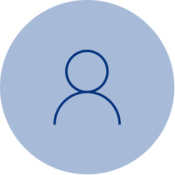 Default user profile icon with a blue background and a simple outline of a person.