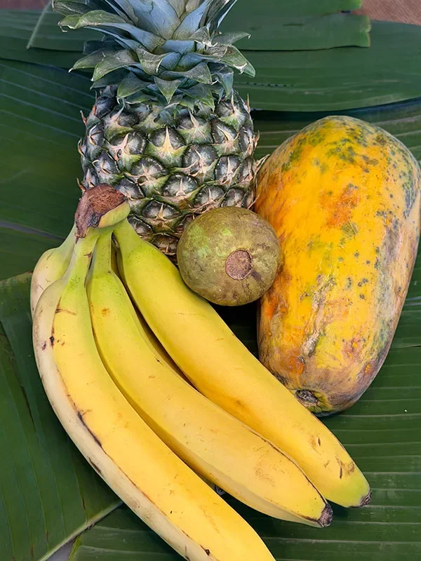 Pineapple, bananas, guava and papaya