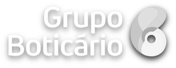 Logotipo do Grupo Boticário com fundo preto, texto branco e um ícone de duas gotas ou formas arredondadas. Diagnóstico organizacional, mentoria executiva sênior, treinamento e desenvolvimento em grandes ecossistemas de varejo.