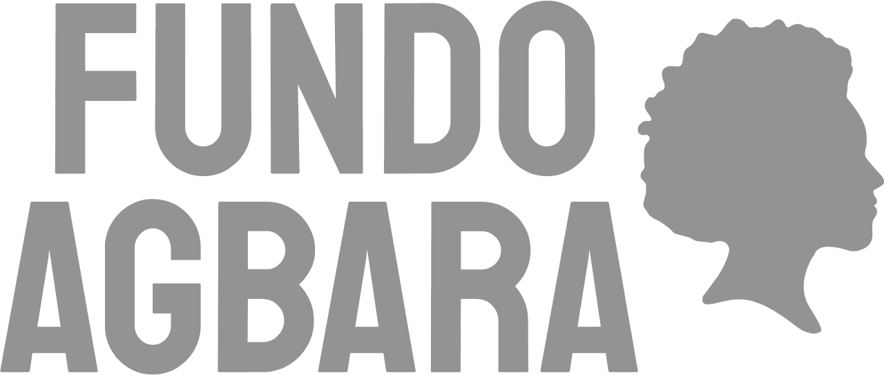 Design com a palavra 'Fundo Agbara' em letras grandes e uma silhueta de perfil de uma mulher ao lado. Projeto de desenvolvimento organizacional focado em equidade e impacto social.
