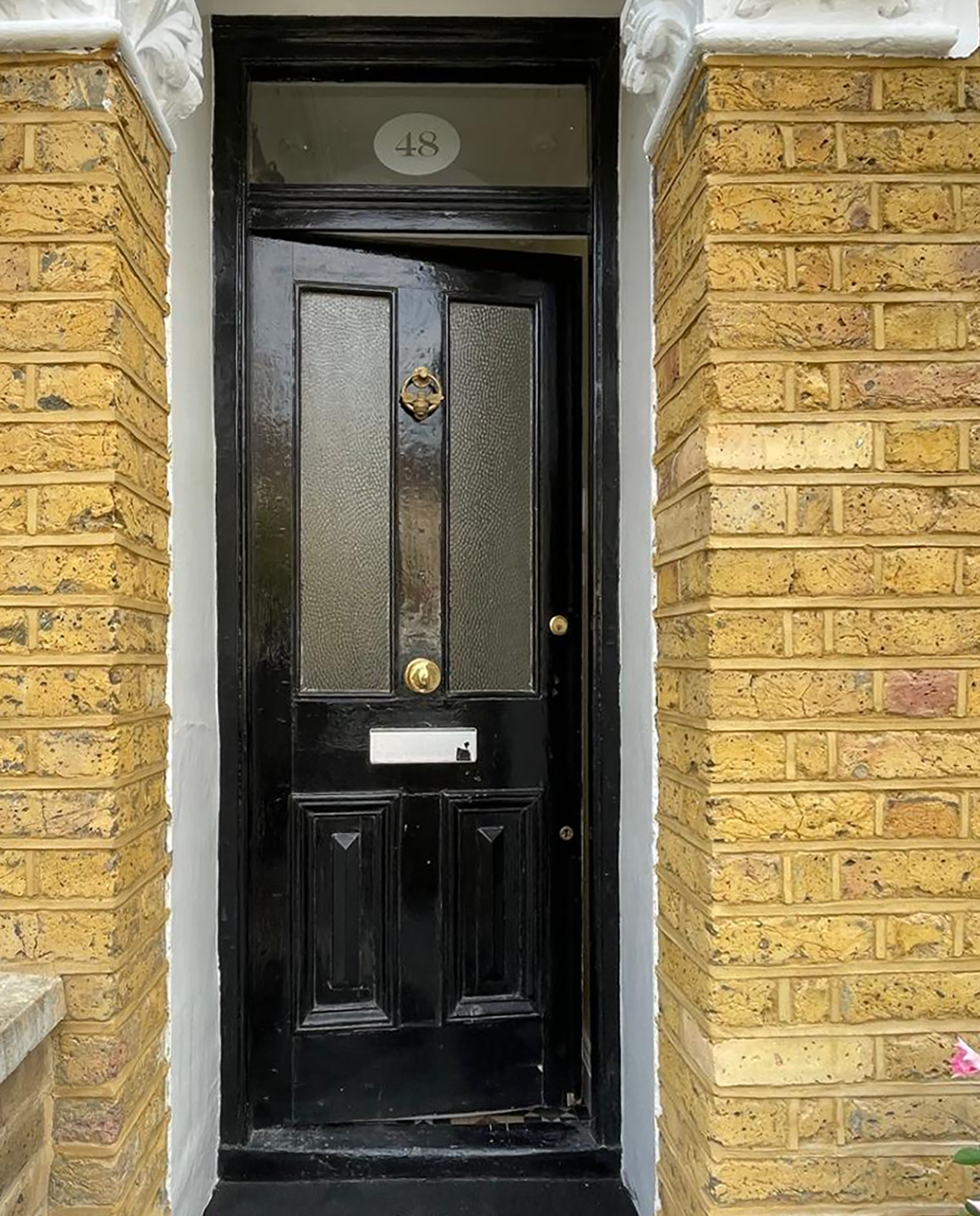before picture of a timber Black front door