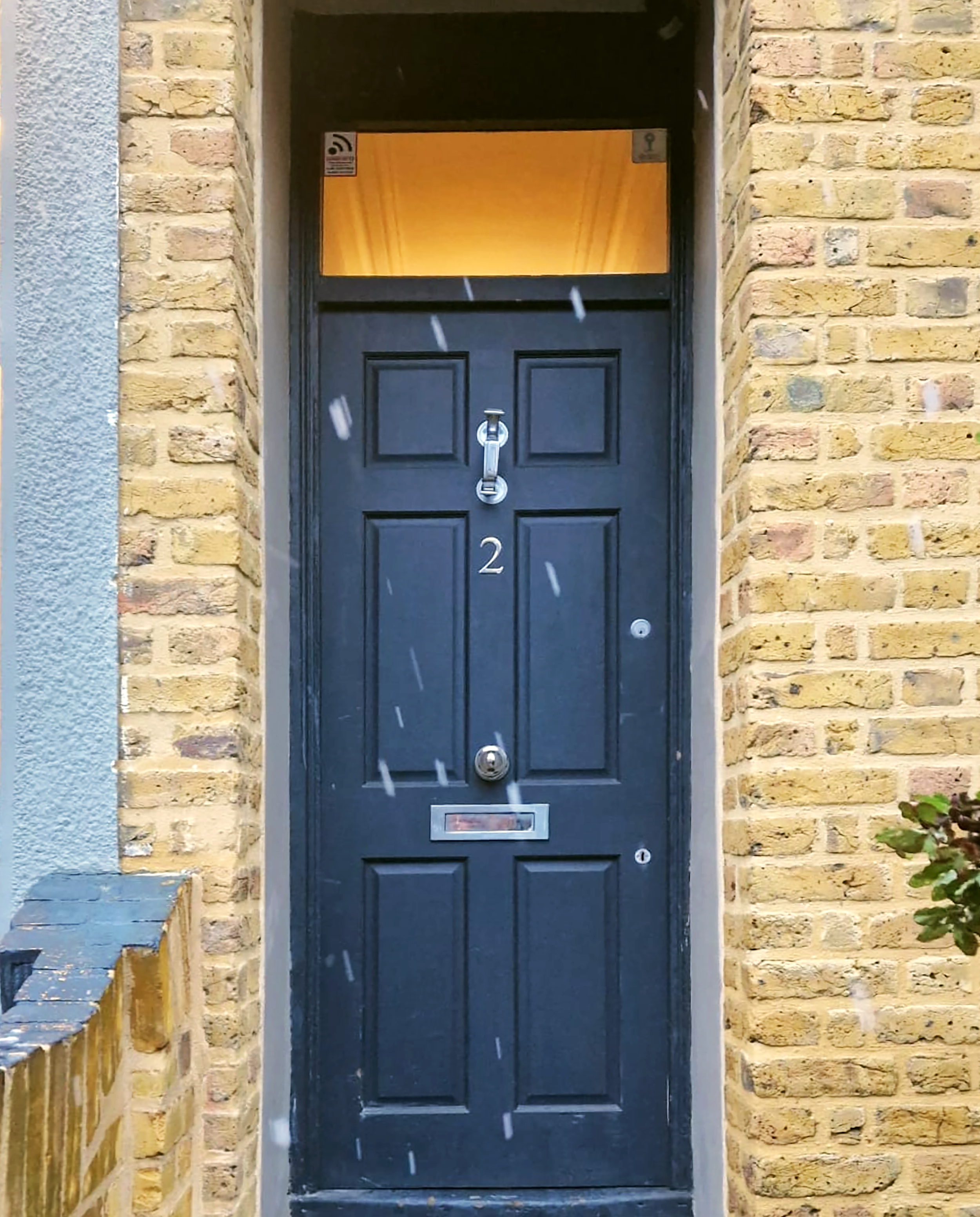 Before picture of  a Black front door