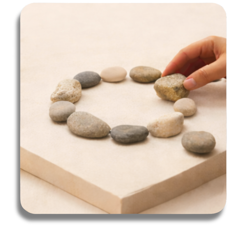rocks arranged in a circle