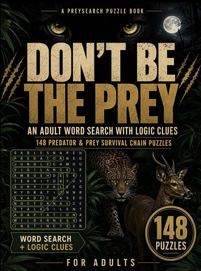 Predator word search book.