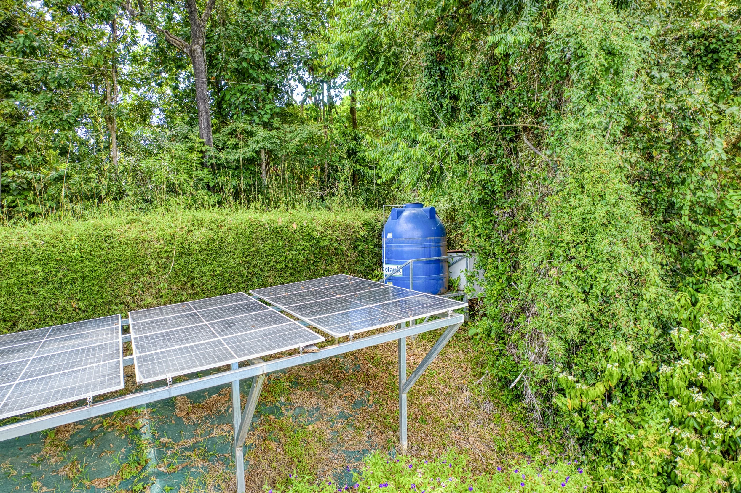 5,000-liter water storage system supporting reliable "city" water supply for the property.
