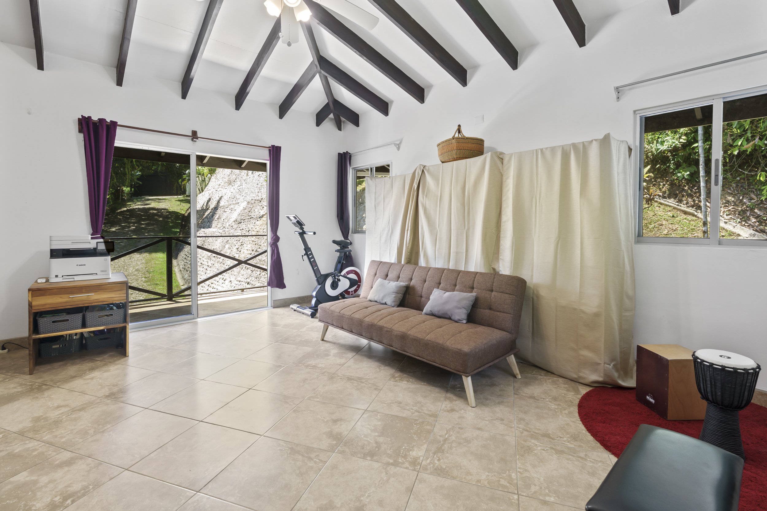 Primary bedroom space has an extra large balcony overlooking the entrance to the estate.