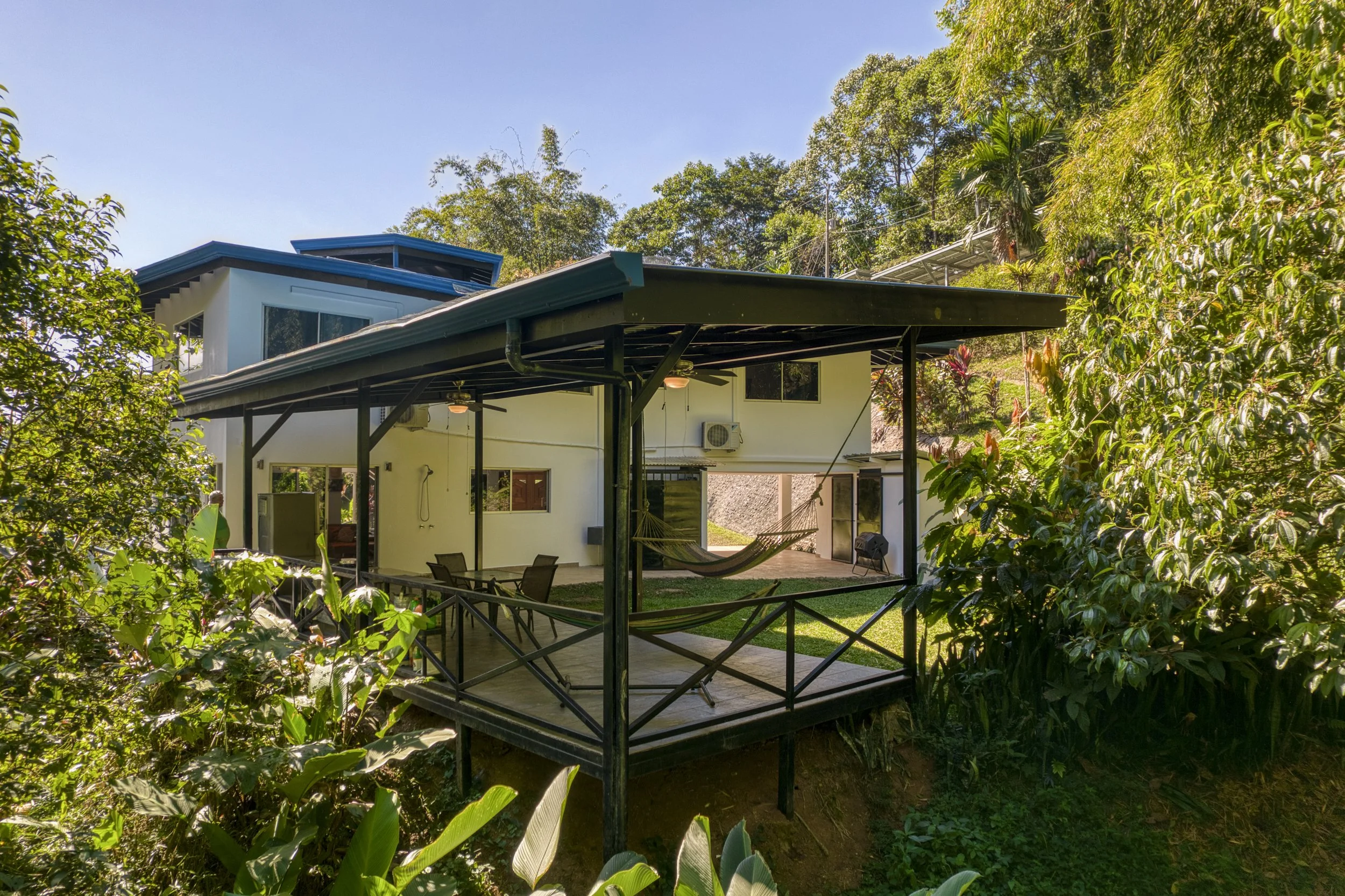 Covered outdoor "rancho" designed for relaxed indoor-outdoor living in Costa Rica.