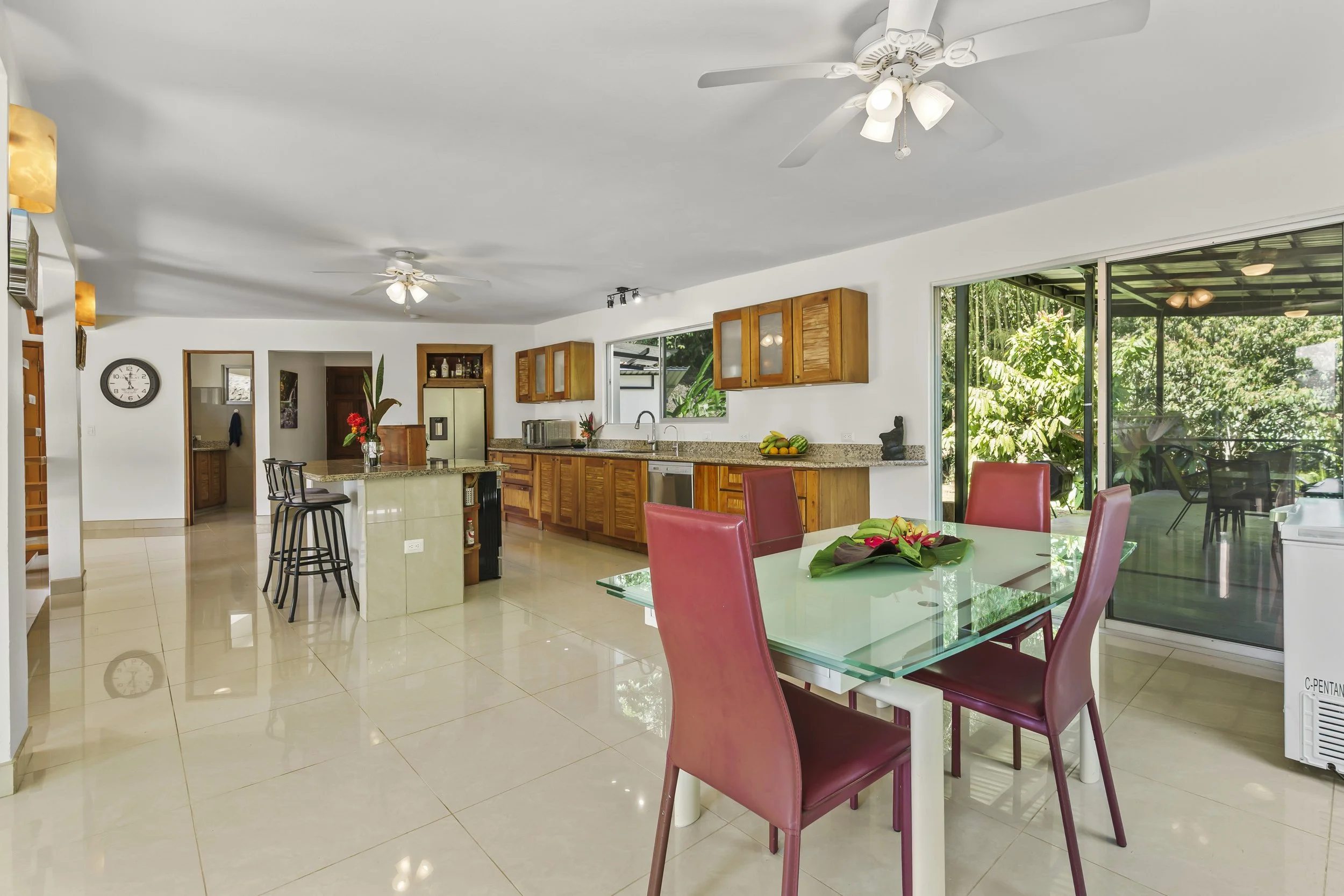 Modern kitchen design with ample natural light and open layout.