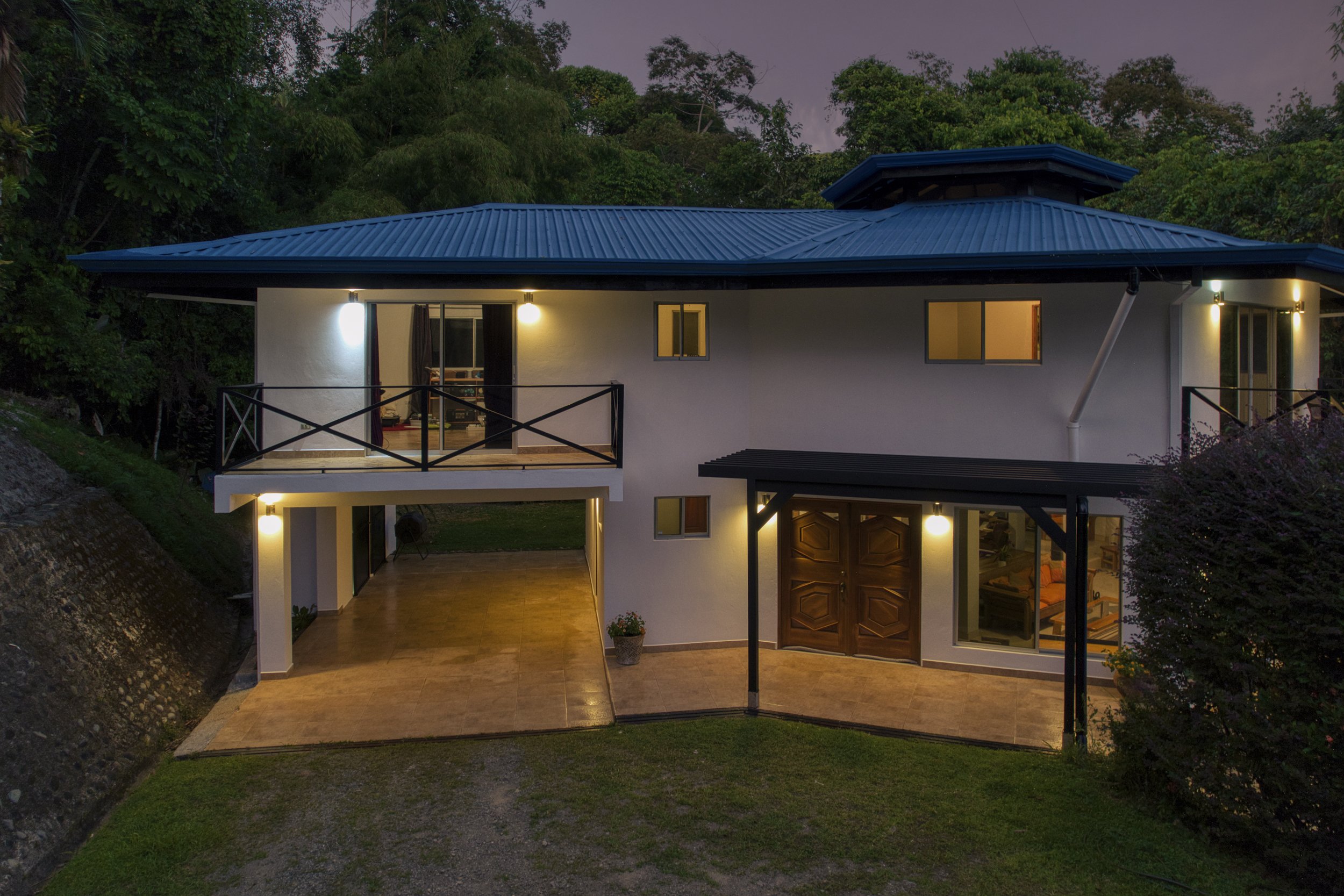 Approaching Casa Arbol de Vida at dusk in the quaint town of Platanillo de Baru.