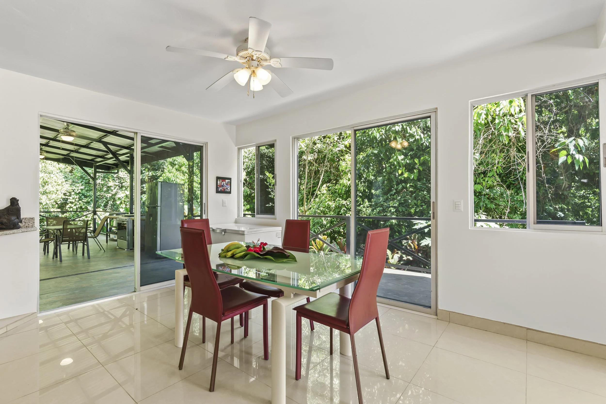 Dining area positioned within the open concept layout of the home.