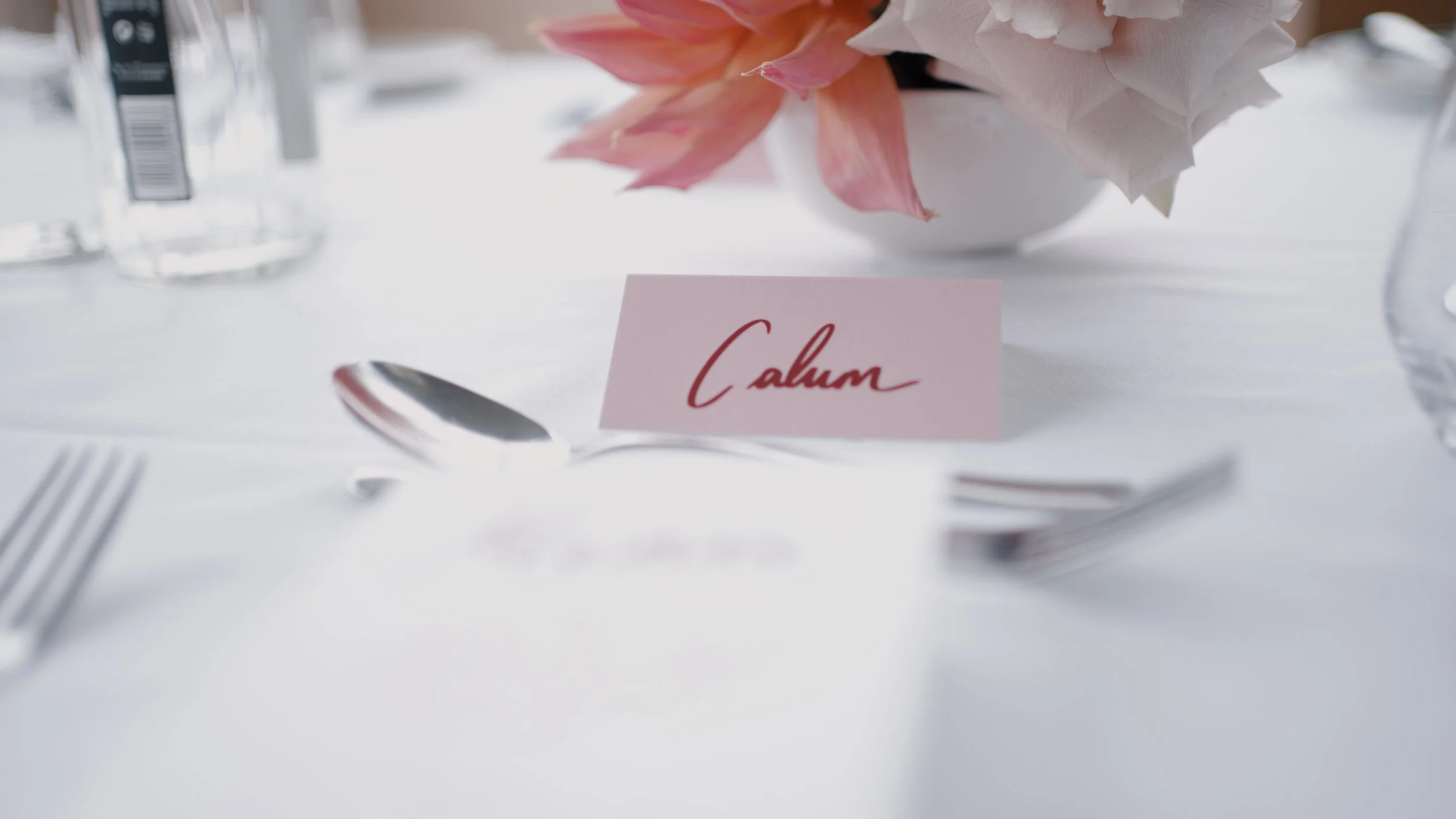 Rustic table setting at one of Laurie’s customers wedding.