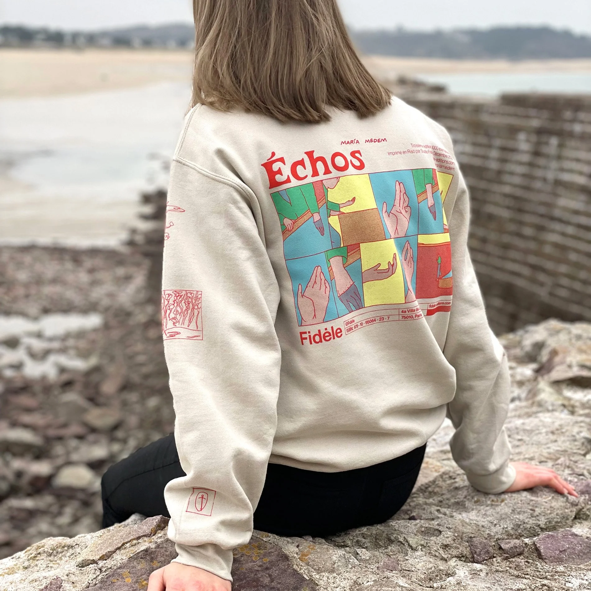 Sérigraphie sur sweat — Atelier A+ — Studio Fidèle — Mariam Medem — Echos / vue de dos