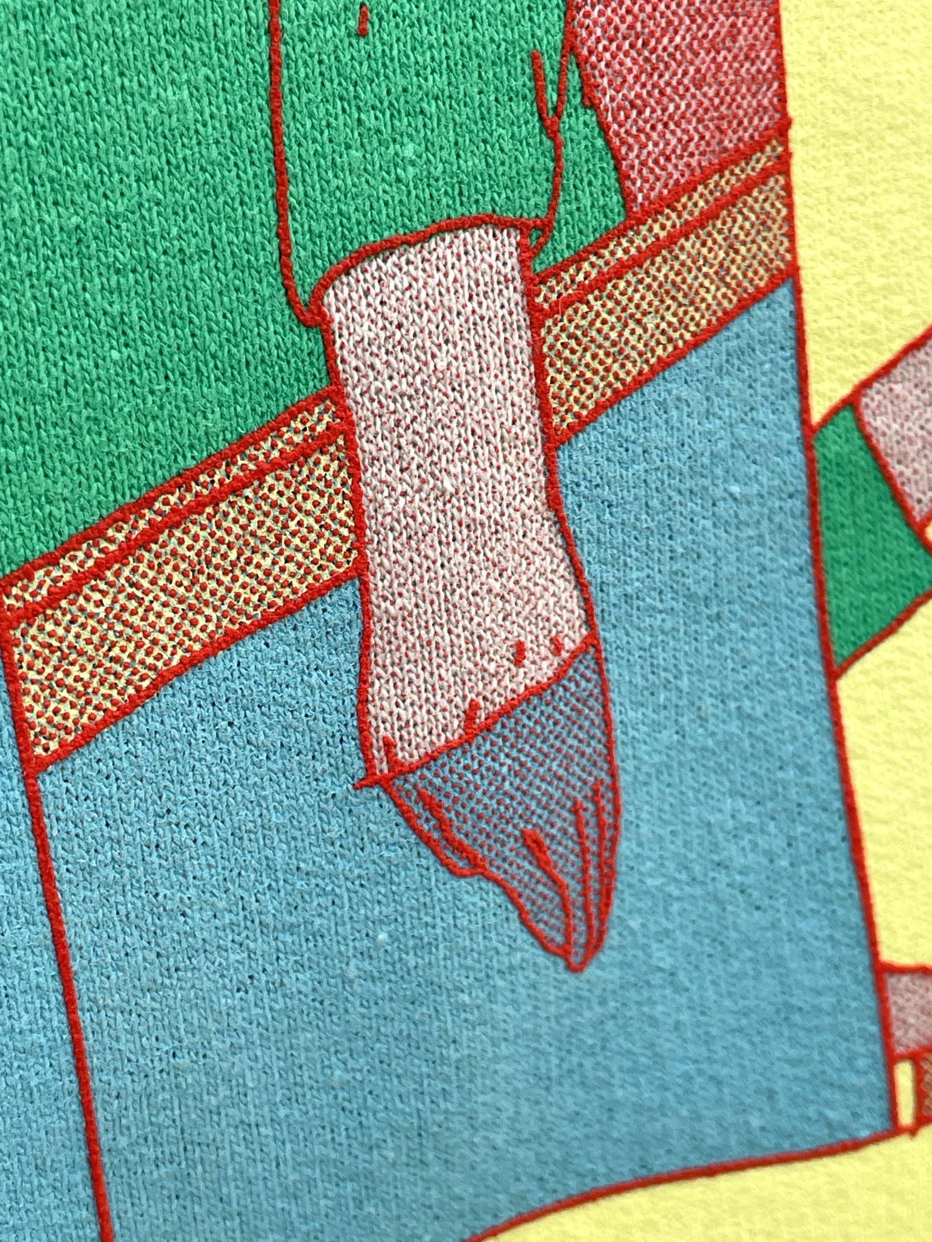 Sérigraphie sur sweat — Atelier A+ — Studio Fidèle — Mariam Medem — Echos / détail 4 couleurs