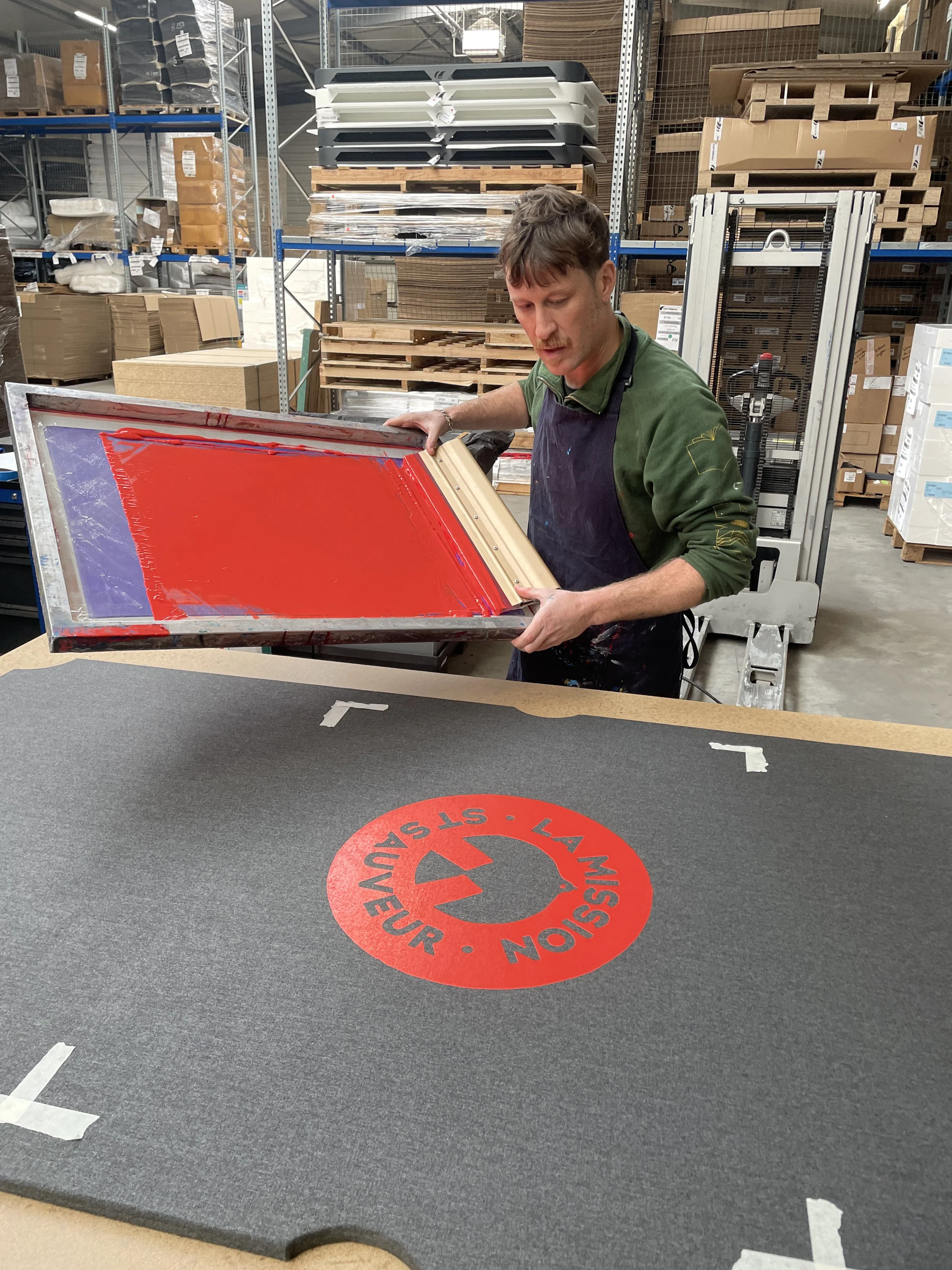 Impression sérigraphique sur tapis de billard — Atelier A+ — Arthur Gourdin