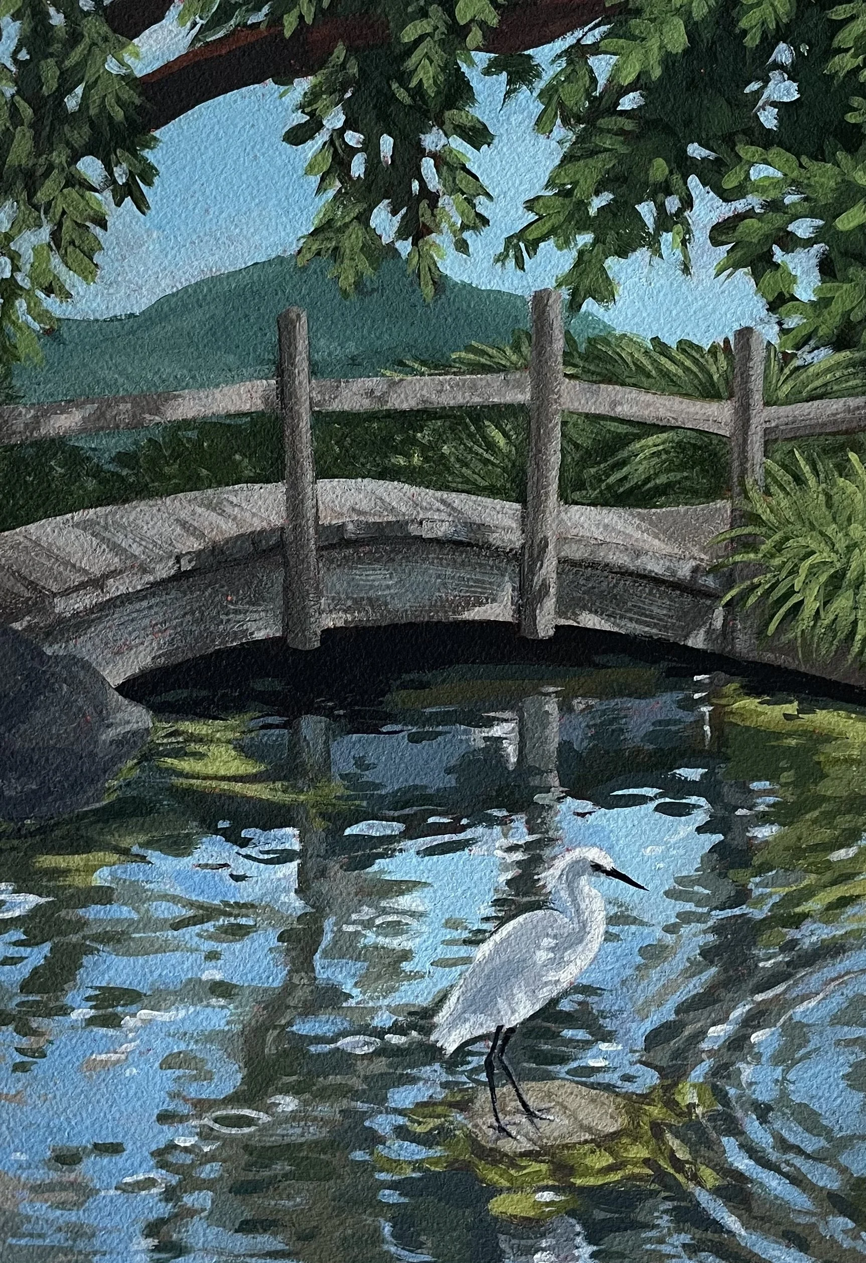 The Marina, acrylic on paper