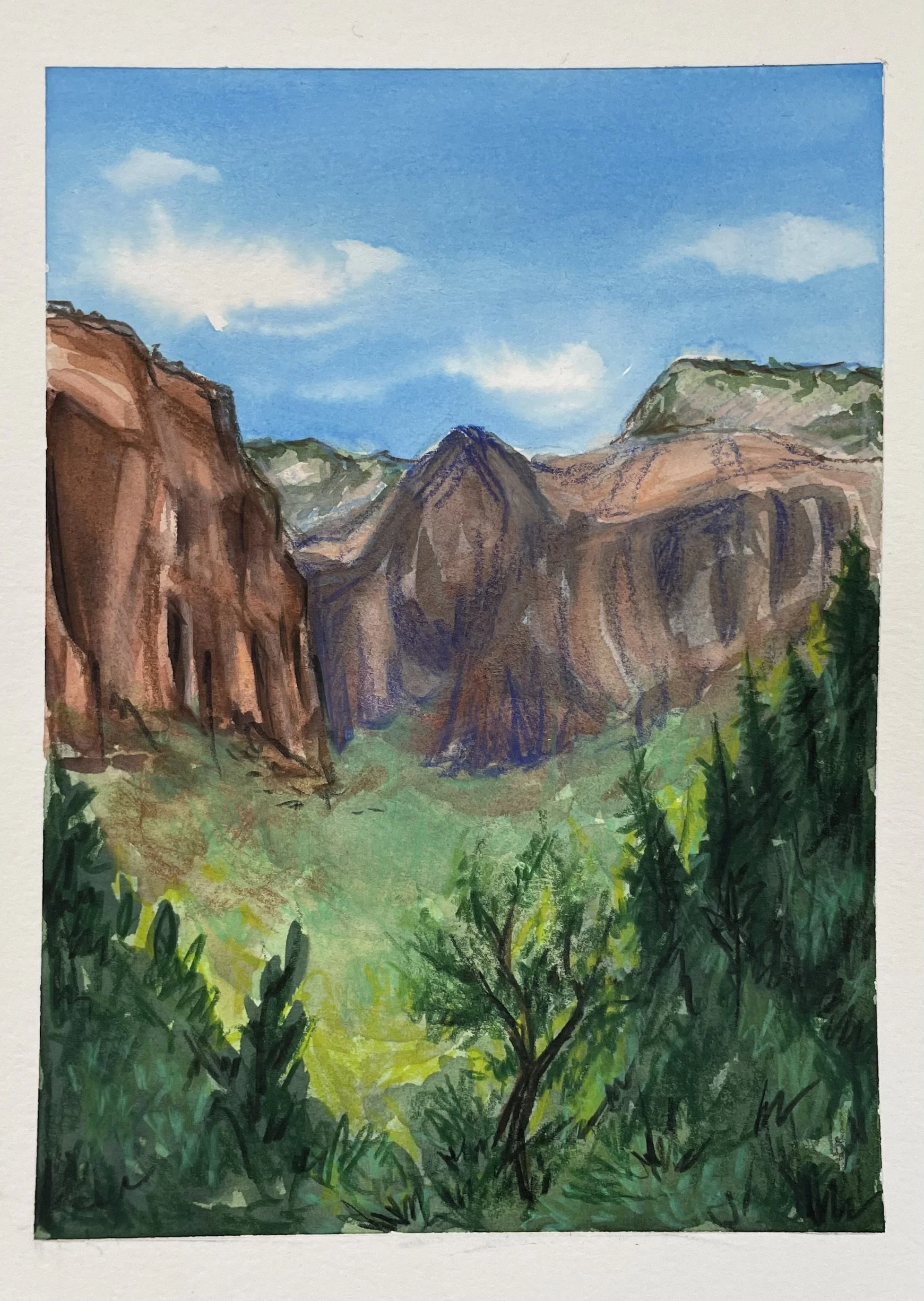 Zion National Park, watercolor