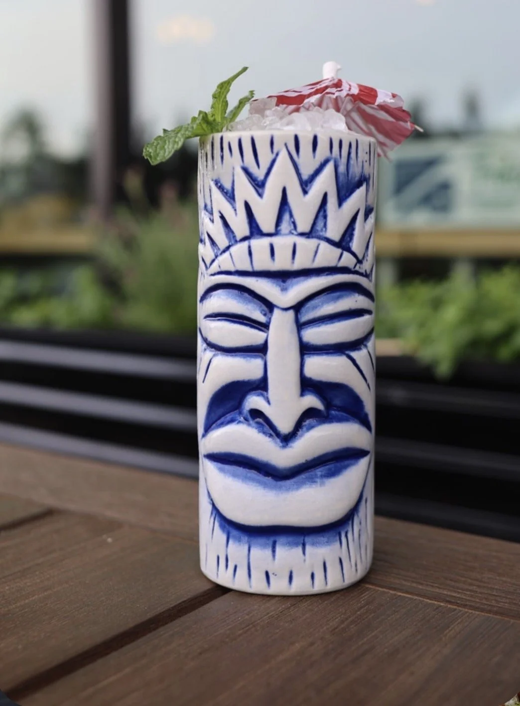 NUDE BEACH made with
rum, coconut, pineapple, lime, tiki bitters, cinnamon