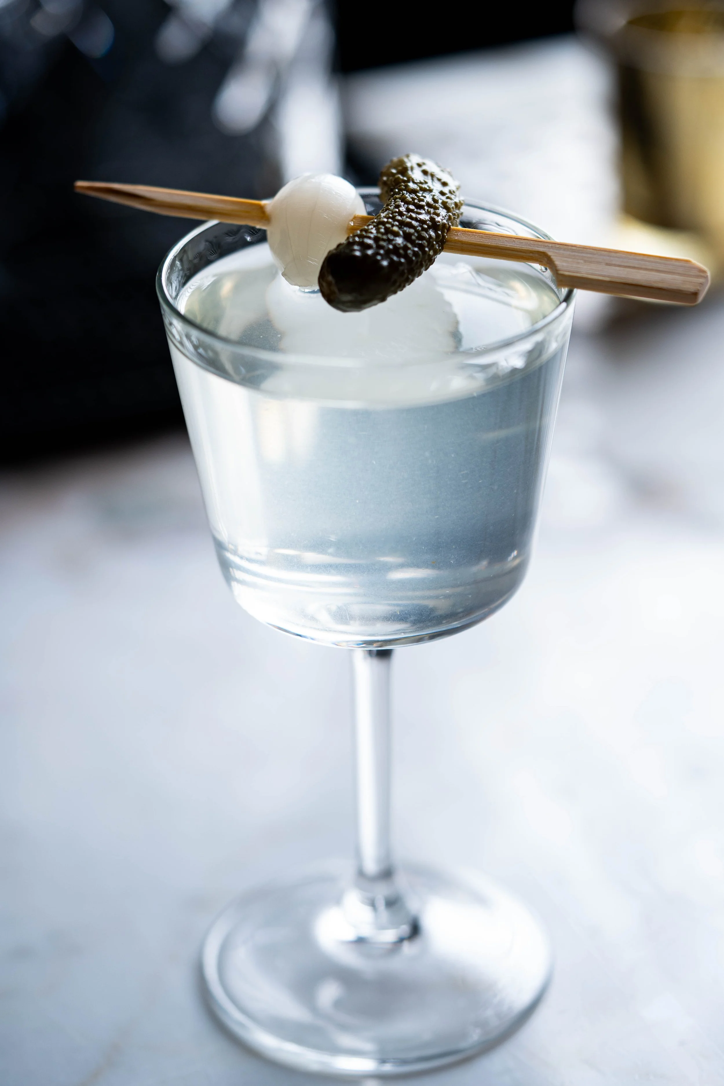 Umami Gin Martini with Vegetable Infused Vermouth 