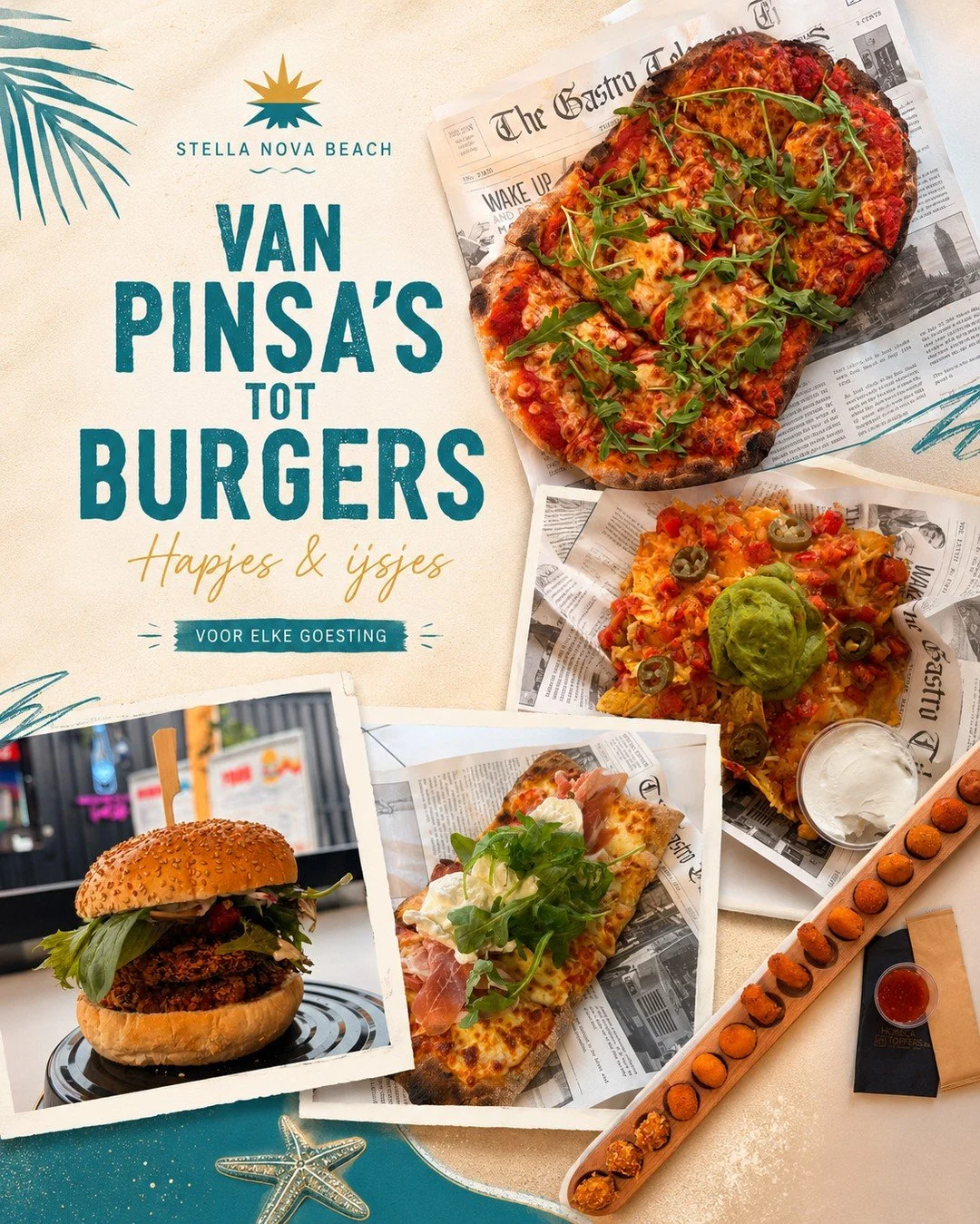 Voor elke goesting aan de beach 🌞

Van pinsa&rsquo;s en burgers tot lekkere hapjes en ijsjes.
Perfect om te delen, te snacken of gewoon zelf van te genieten.

Zon, water en iets lekkers erbij.
Meer moet dat soms niet zijn.
