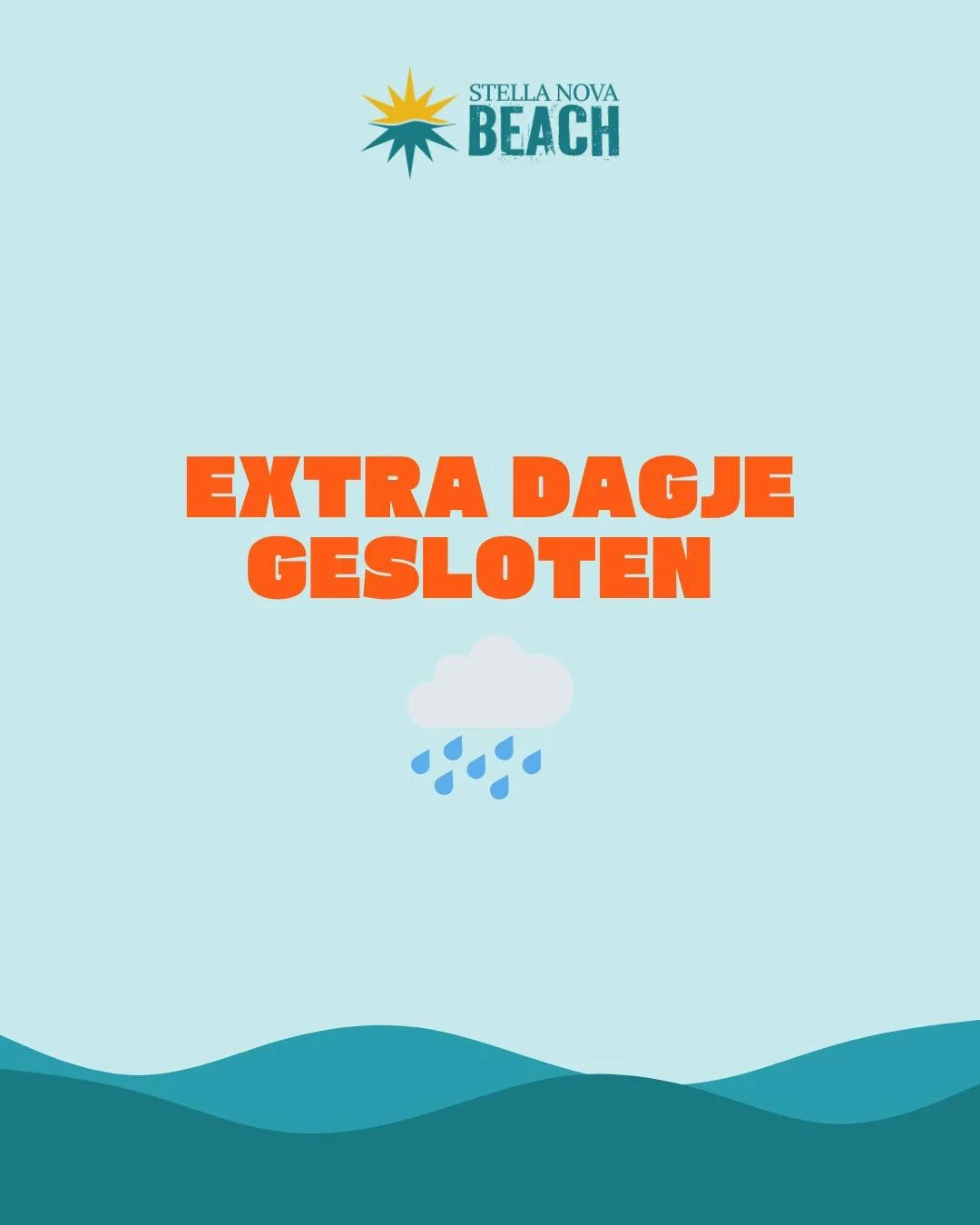 🌧️ Helaas laat het weer ons opnieuw even in de steek.
Door de weersomstandigheden blijft Stella Nova Beach ook vandaag gesloten.

Maar... we kijken alvast uit naar de komende dagen. 👇

Zaterdag: Salitos Beach Day
🕛 Open vanaf 12u
🎧 DJ Mexim Von S