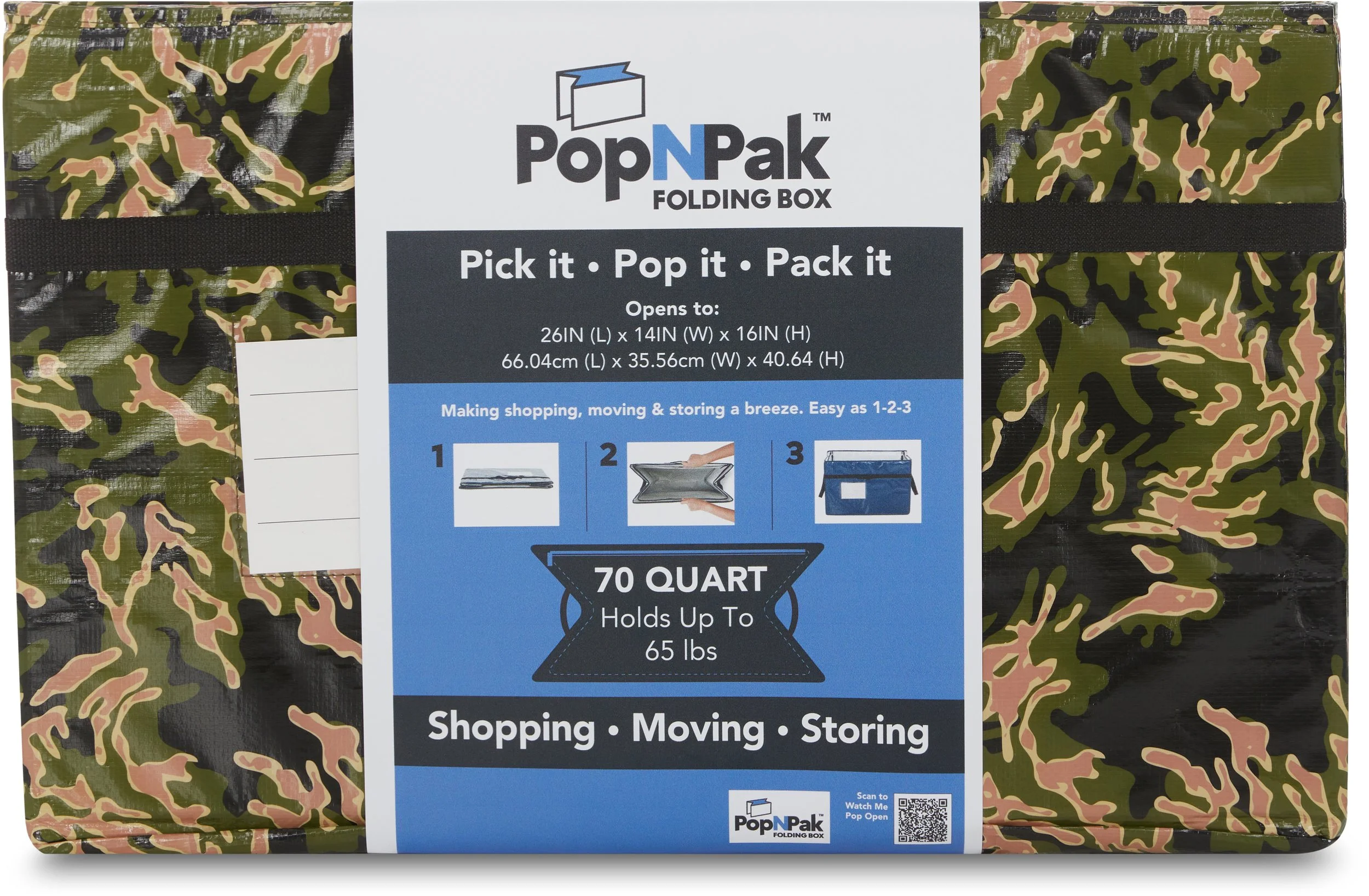 26"  Camouflage Collapsible PopNPak Foldable Storage Box