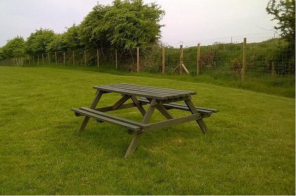 picnic table to take in exmoor views