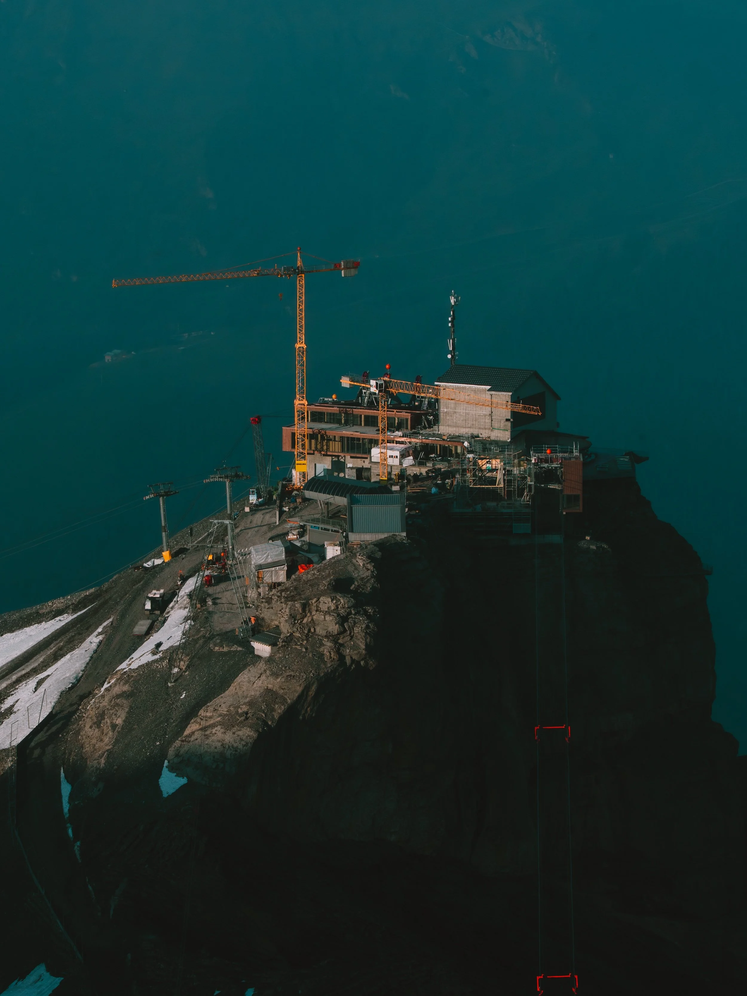 The worksite at Birg, on the Schilthorn in Lauterbrunnen, BE