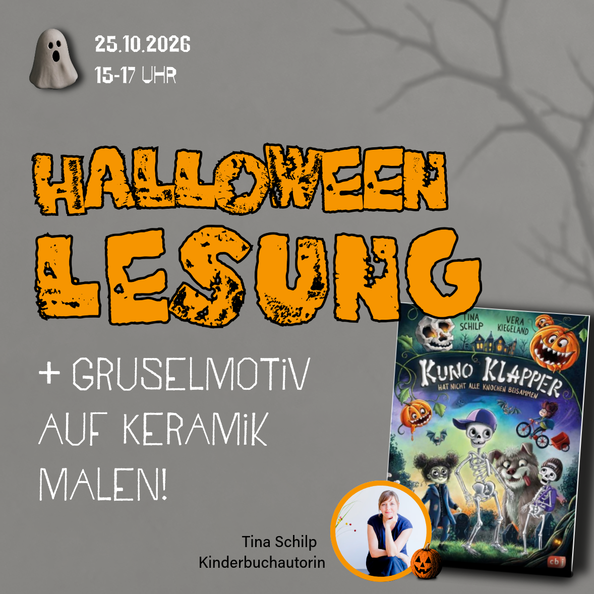 So, 25. Okt. von 15-17 Uhr : Halloween-Lesung + Keramik bemalen [ab 8 J.]