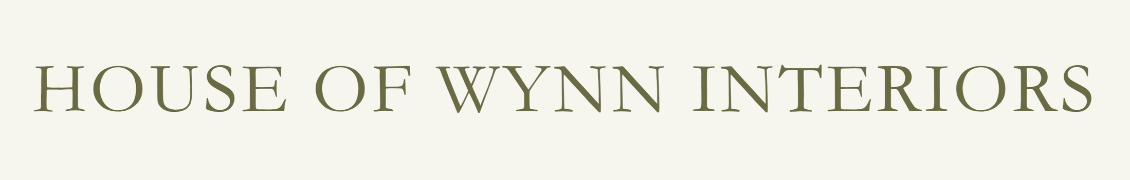Text that reads "HOUSE OF WYNN INTERIORS" in a serif font on a light background.
