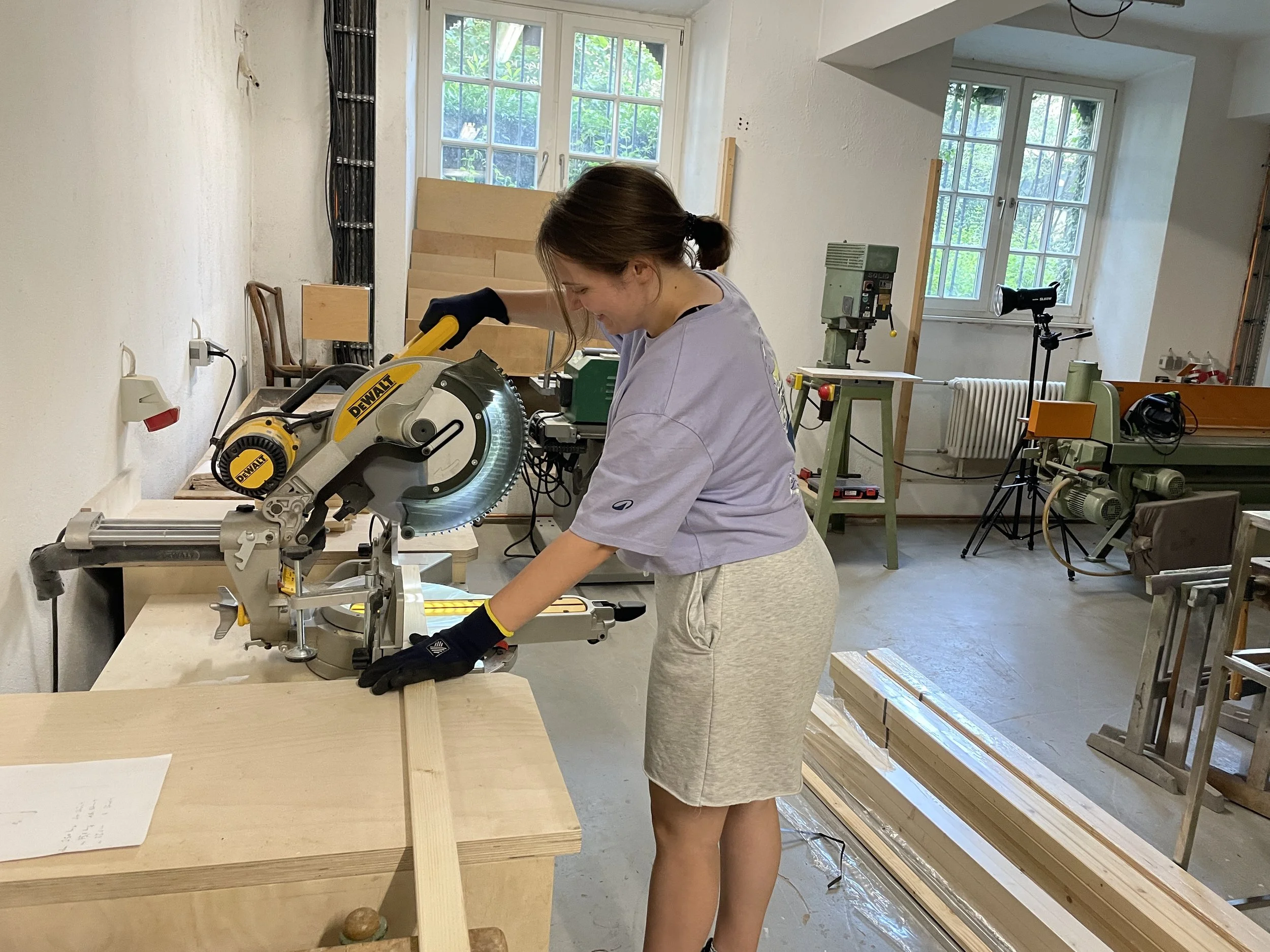 Installation Bau Holzlatten