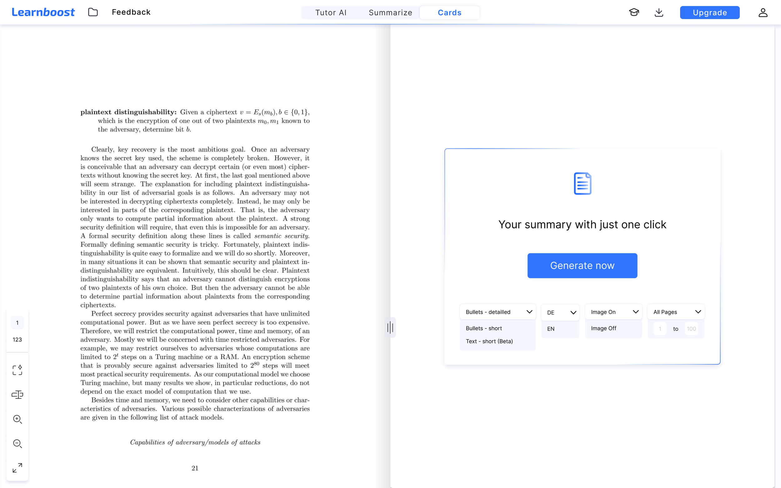 Learnboost Summary KI Page