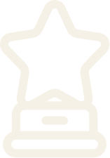 Outline of a star-shaped trophy or award on a pedestal