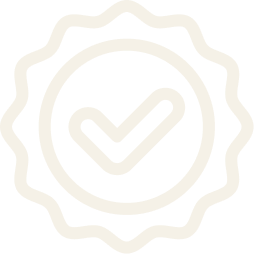 A checkmark inside a badge or seal icon.