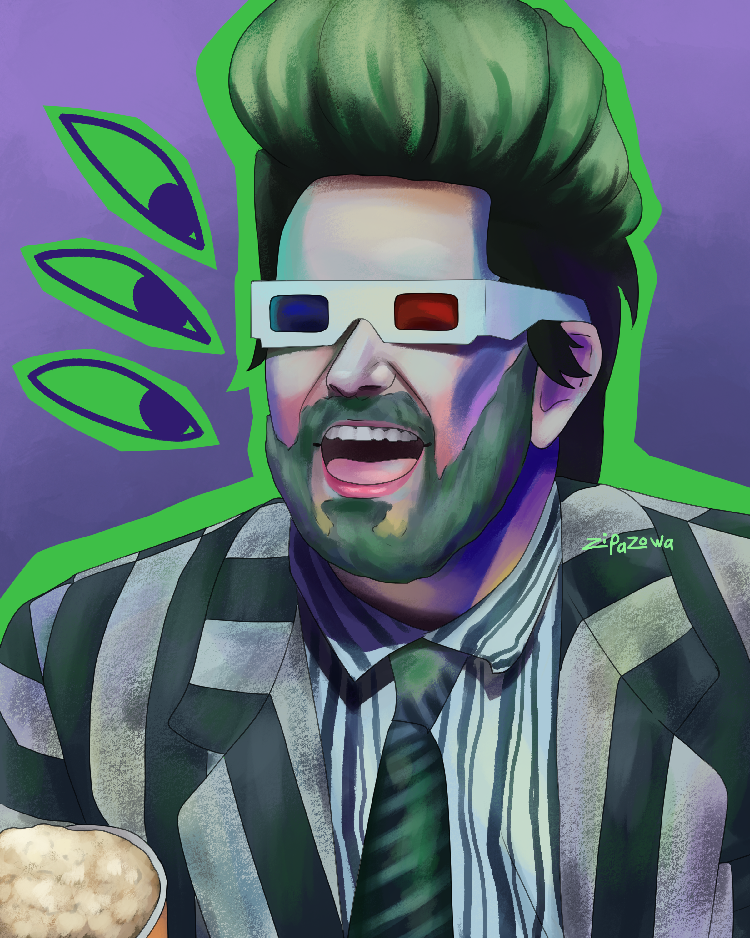 Alex Brightman Beetlejuice on Broadway 3d glasses and popcorn 2025.png