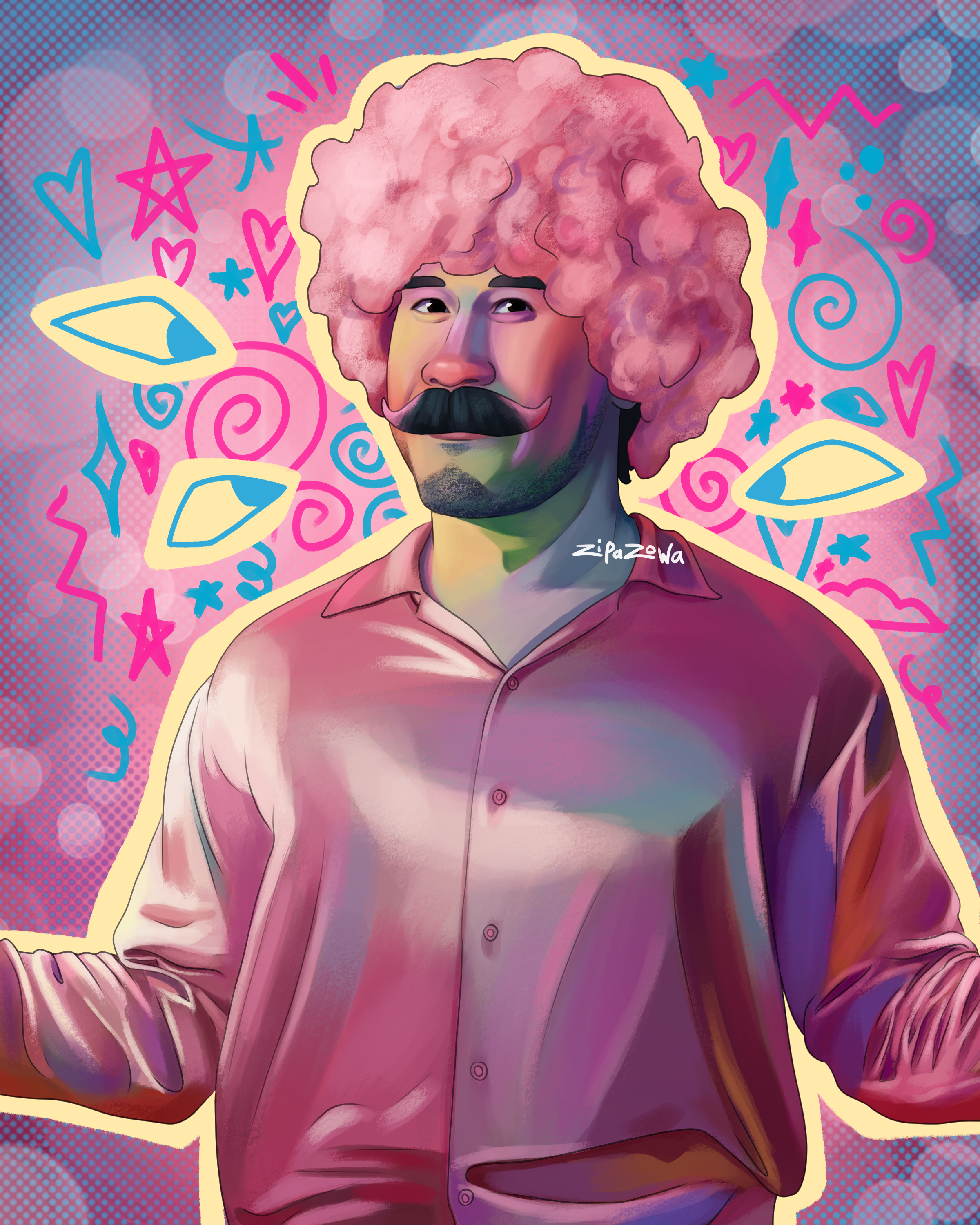 Willford motherloving warfstache waist up join him dancing 2026.png