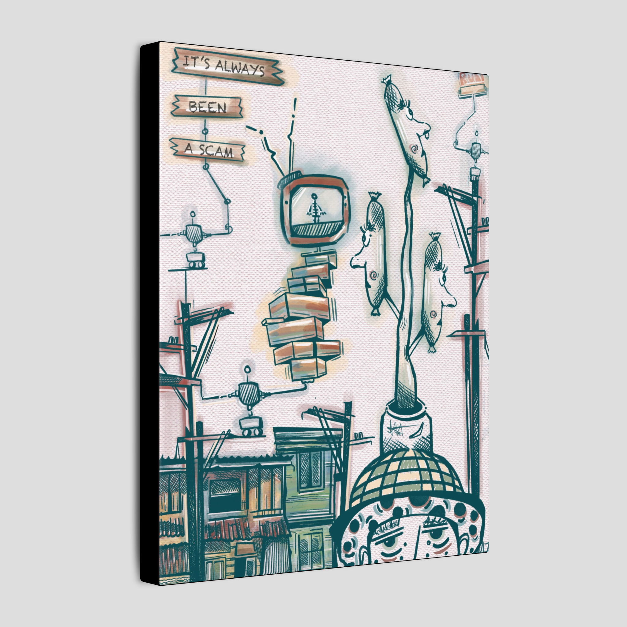 ‘Look Over Here’ Canvas Wrapped Print