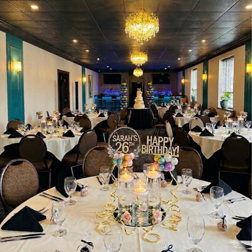 Our Fountain Room set up for a birthday party