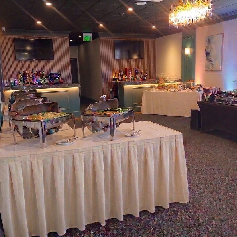 Our Fountain Room set up for buffet service