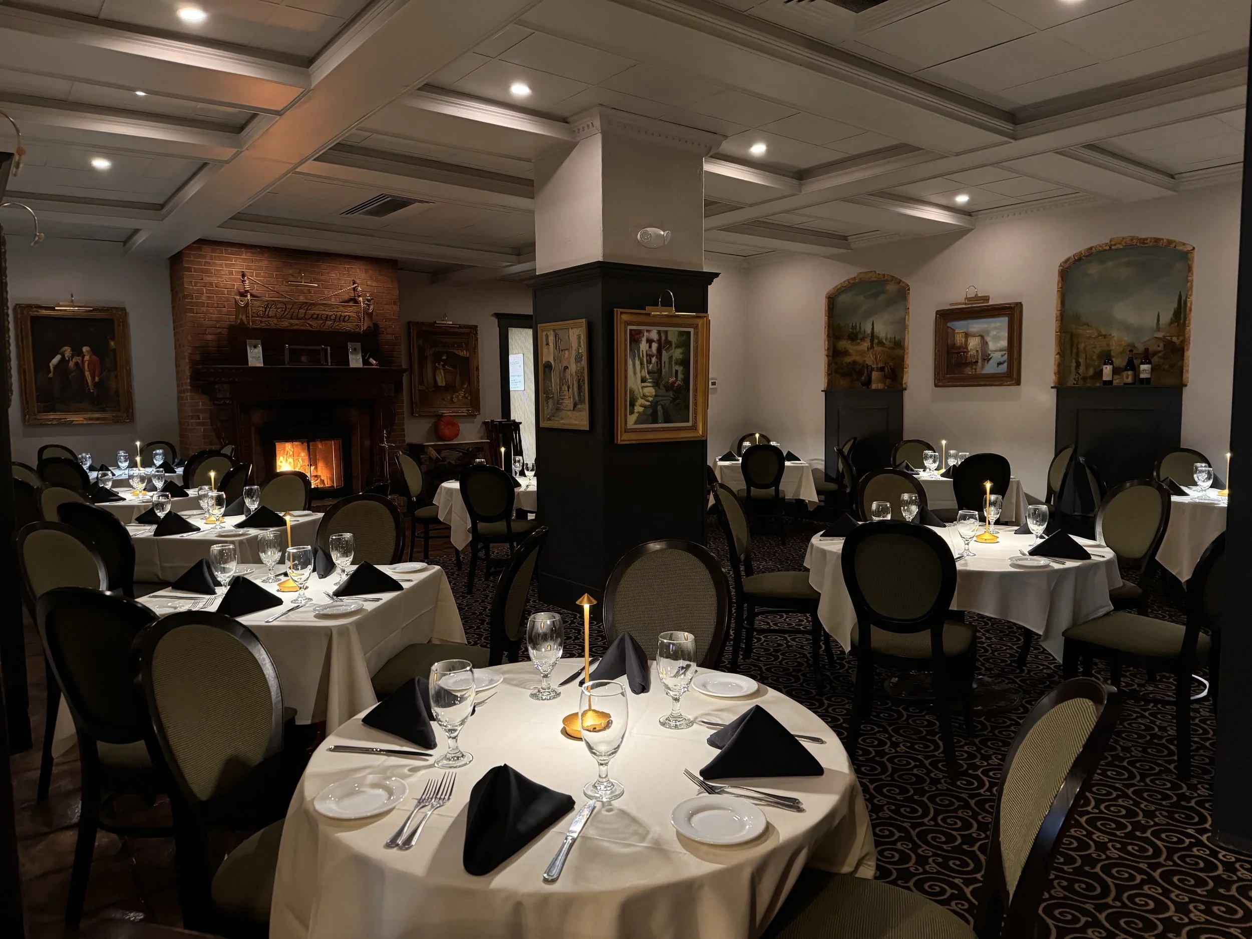 Fireplace Dining Room Area at Il Villaggio Restaurant & Bar