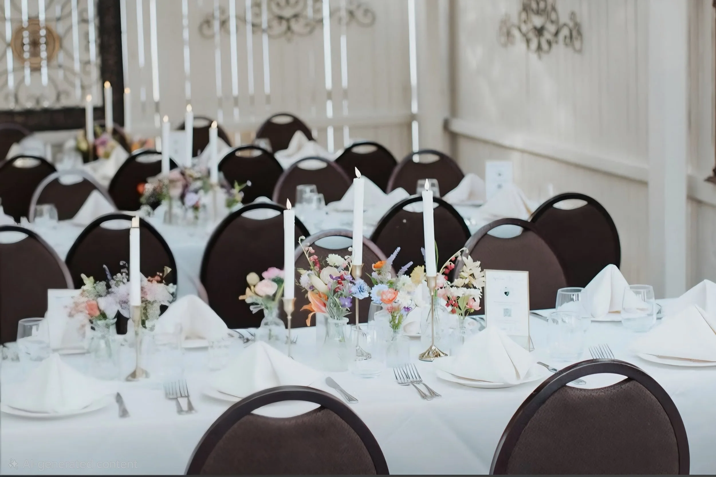 Our Pergola space set up with multiple tables