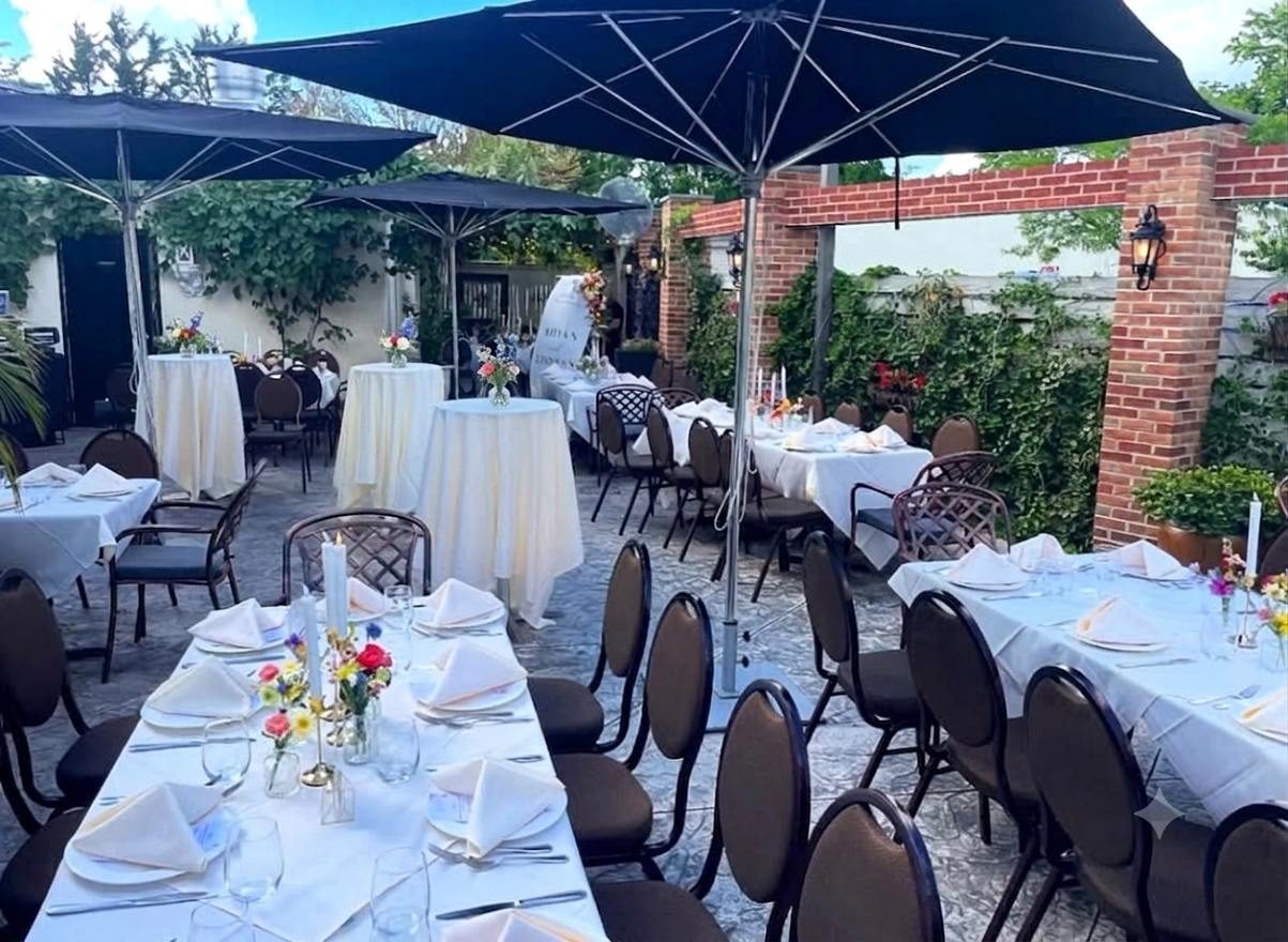 Our Patio wedding set up