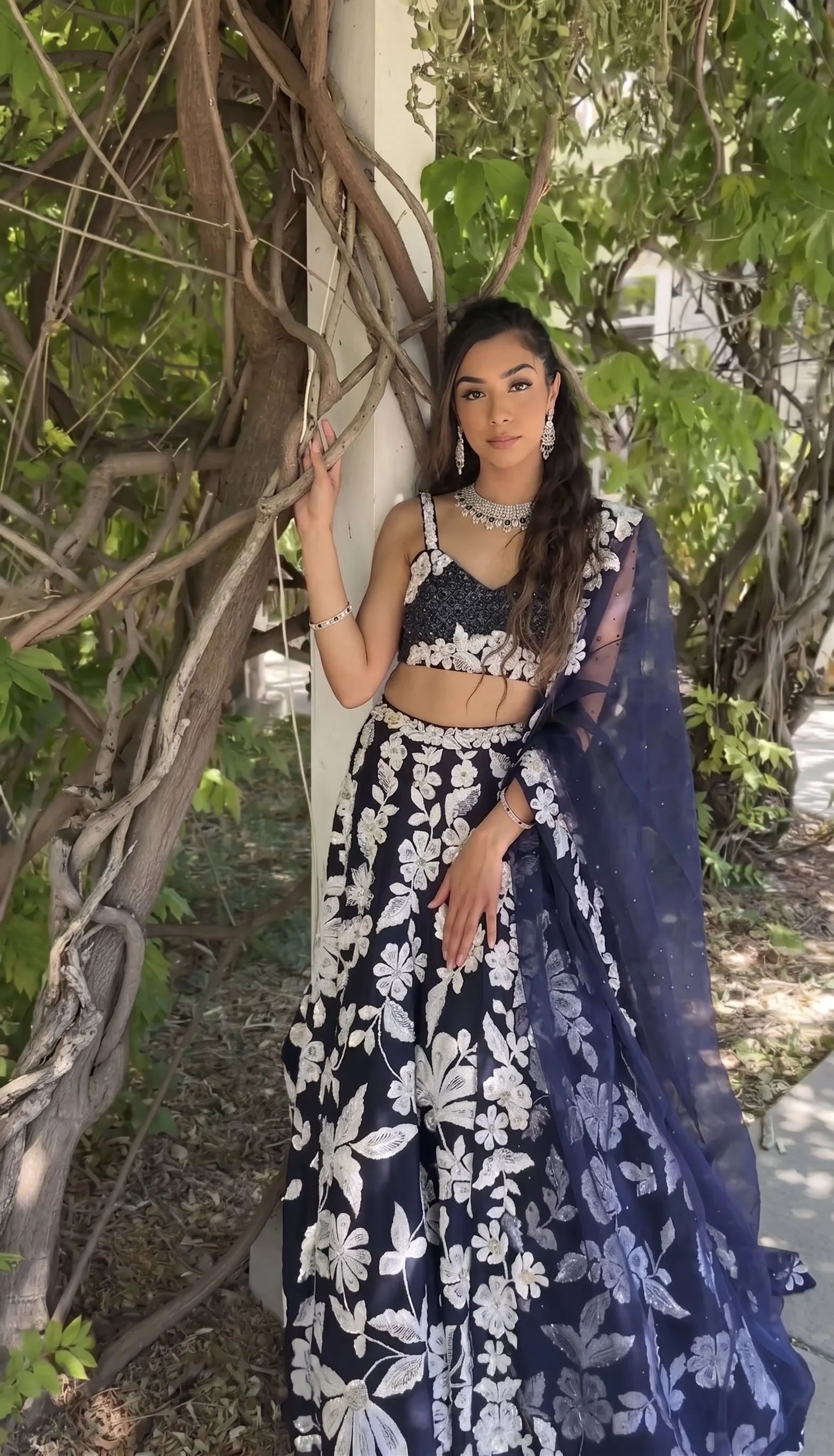 Kasturi Silk Georgette Lehenga with Rainbow Sequins + Cancan attached