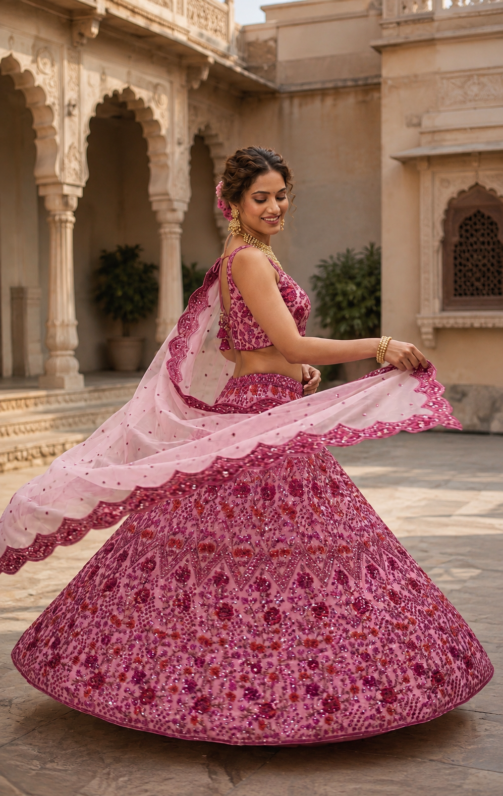 Pretty In Pink Lehenga Choli Set