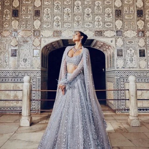 Glittery Grey Lehenga Set