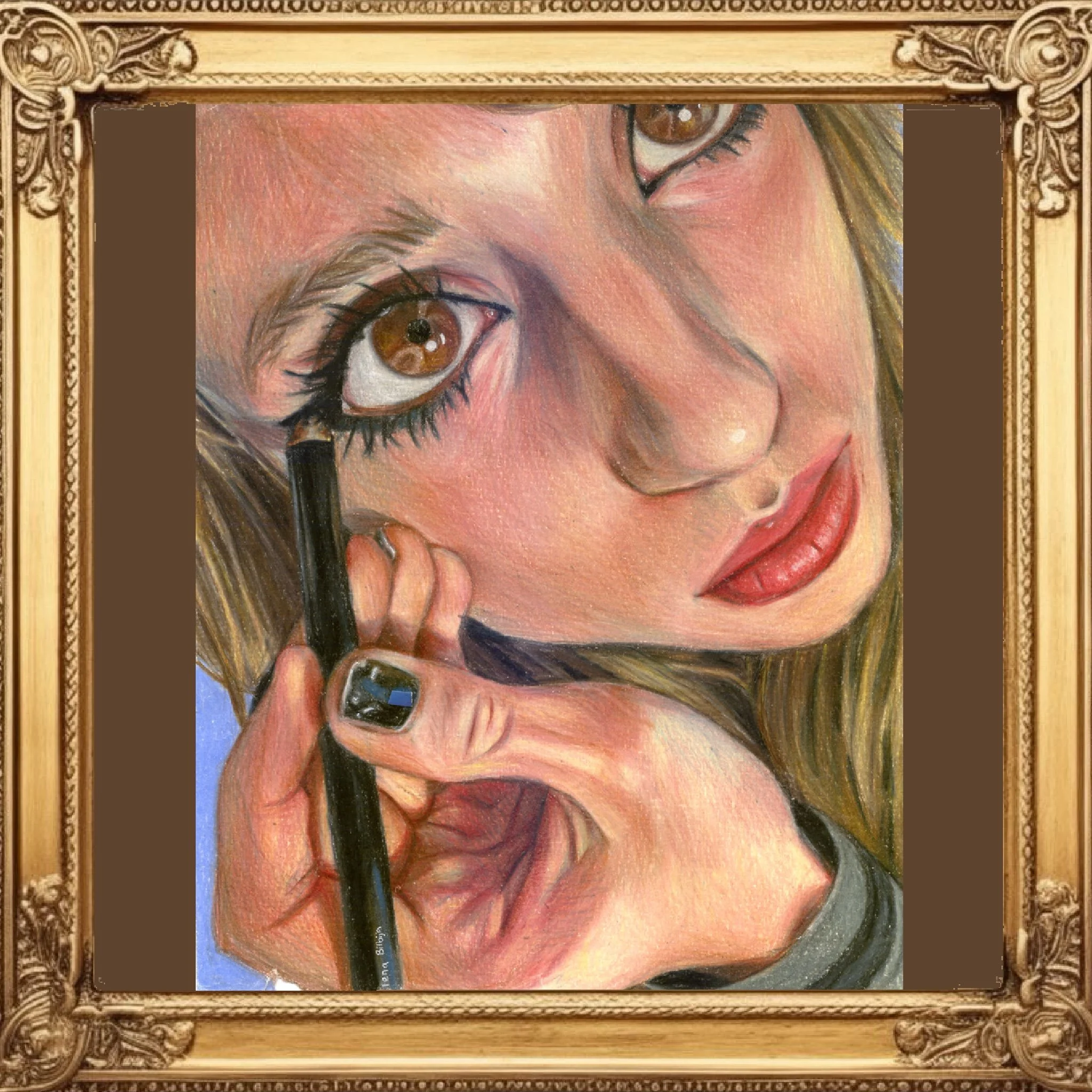 Colored pencil self portrait