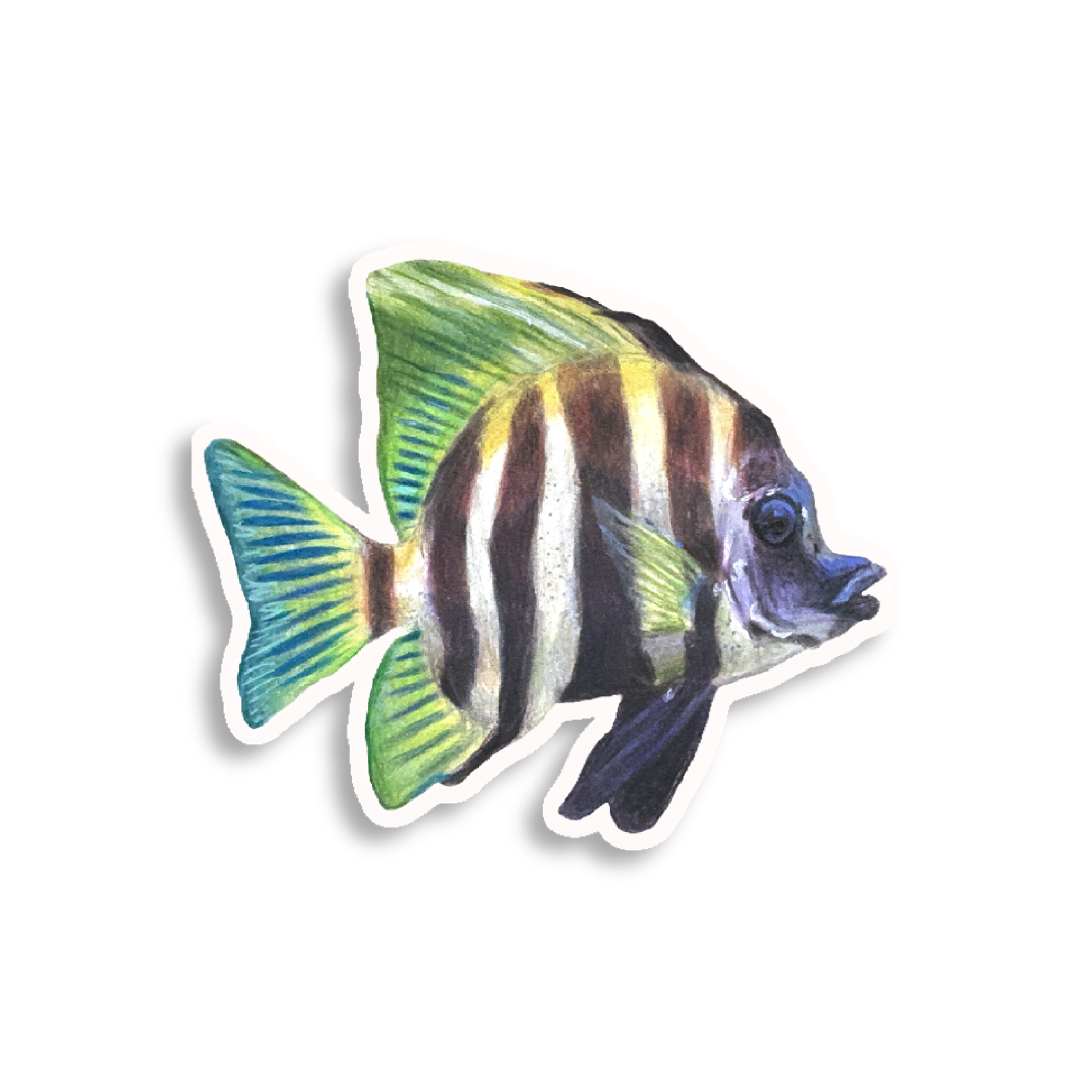 Green Fish Sticker