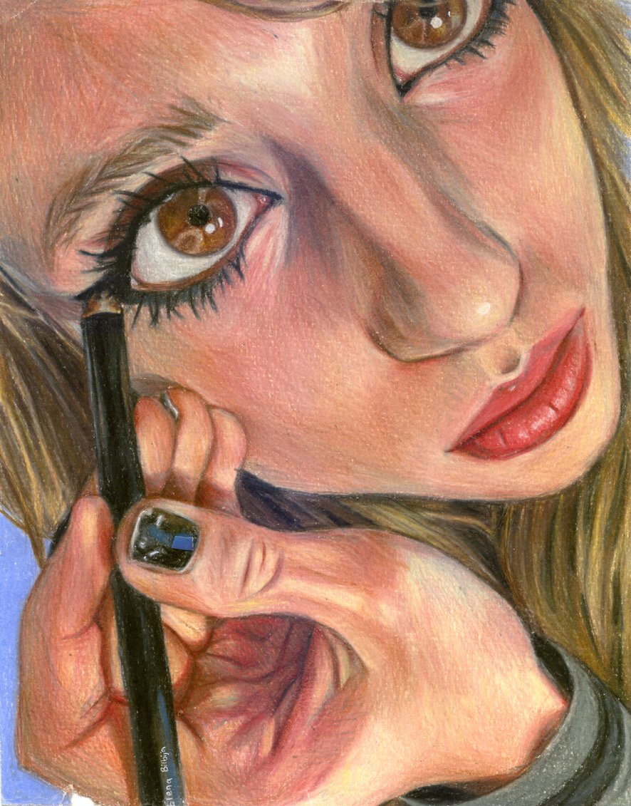 Colored pencil self portrait