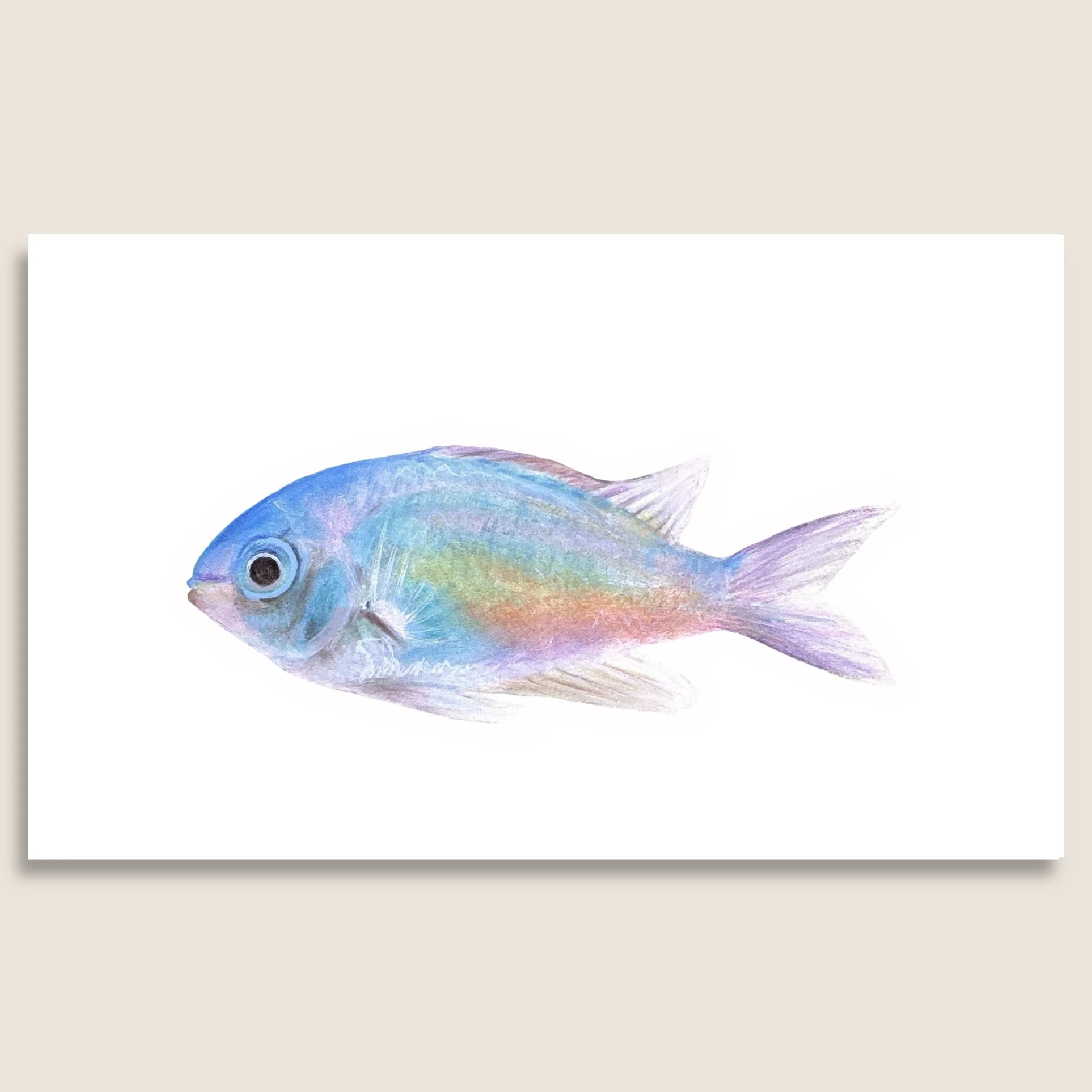 Blue Fish Print